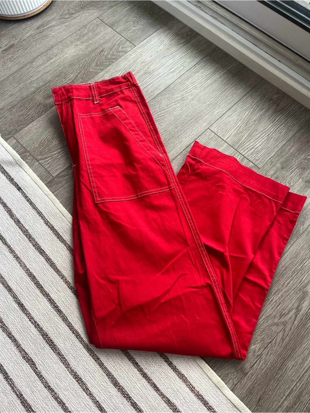 Empyre Red Cargo Pants with Patch Pocket